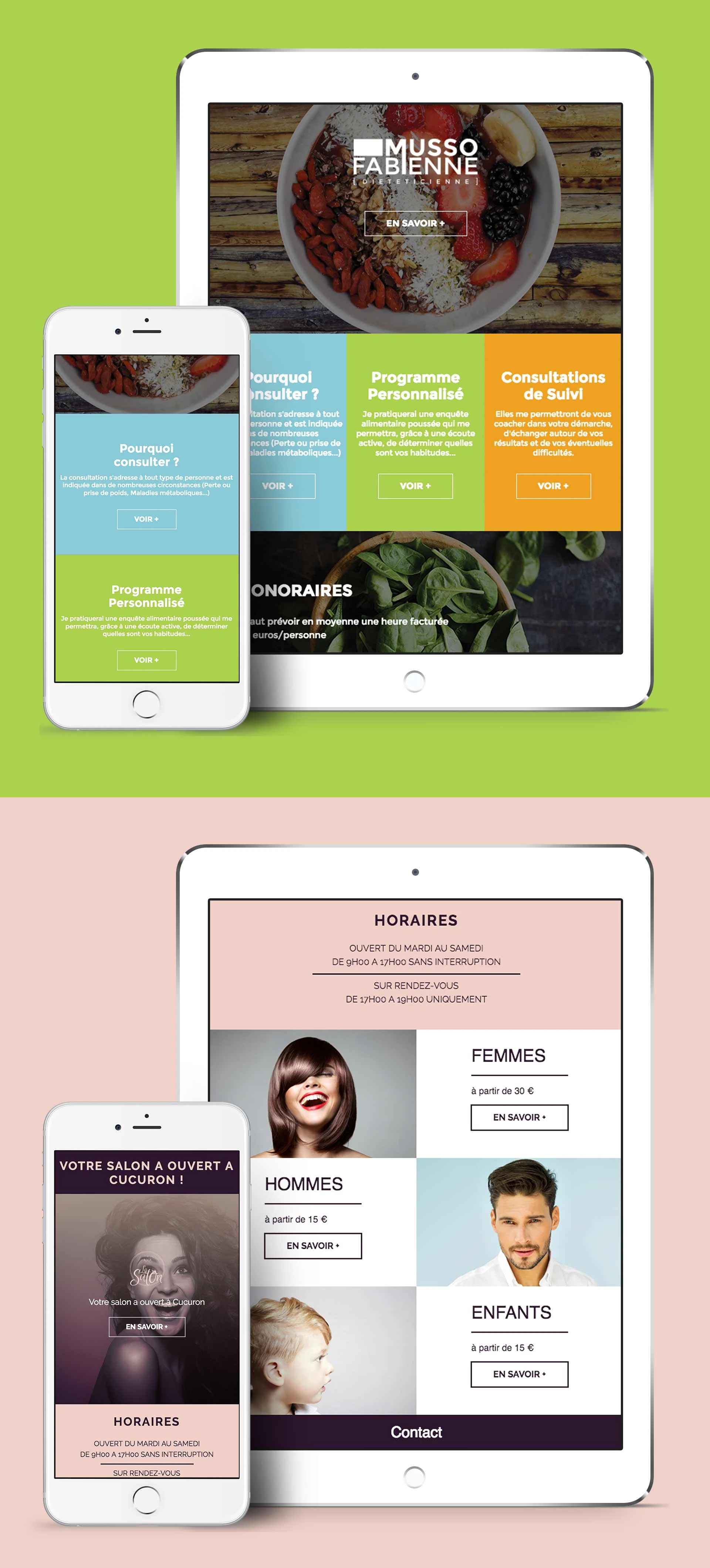 mise en situation newsletter lesalondejoanne.fr, mussodietetique.fr